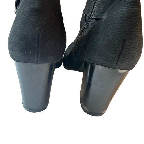 Cole Haan Hinckley Black Leather Buckle‎ Strap Stacked Heel Ankle Boots Size 7 - Picture 4 of 7